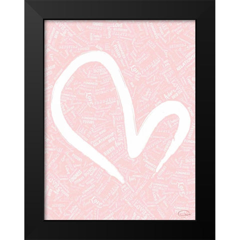 FADED LOVE Black Modern Wood Framed Art Print by OnRei