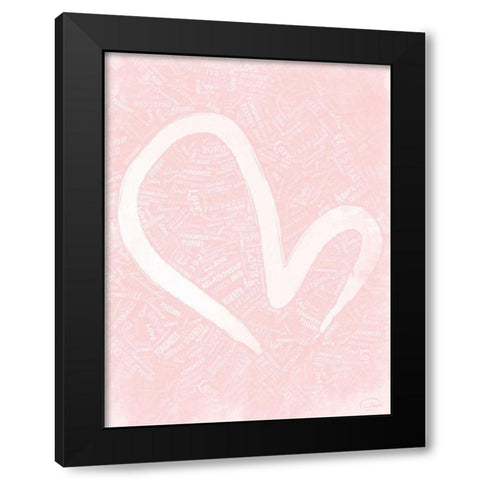 LOVE B Black Modern Wood Framed Art Print with Double Matting by OnRei