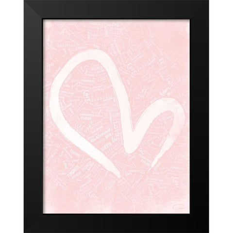 LOVE B Black Modern Wood Framed Art Print by OnRei