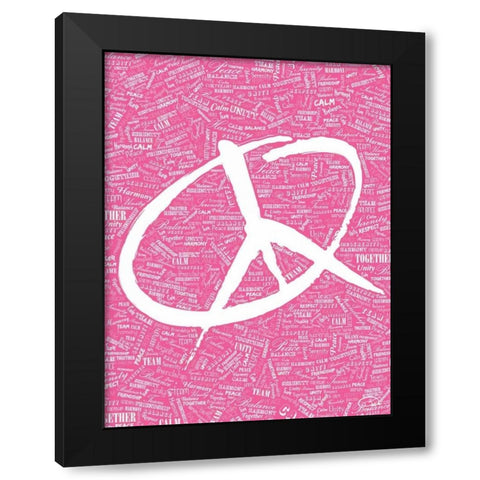 PERFECT PEACE Black Modern Wood Framed Art Print by OnRei