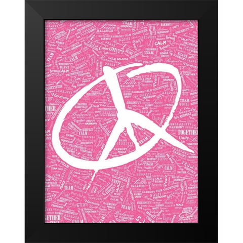 PERFECT PEACE Black Modern Wood Framed Art Print by OnRei