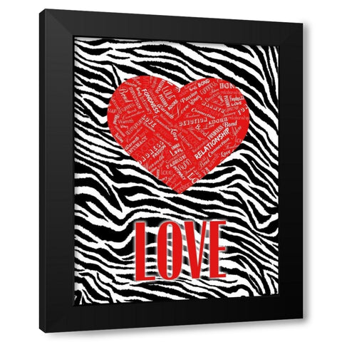 JUNGLE LOVE Black Modern Wood Framed Art Print with Double Matting by OnRei