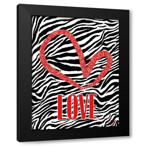 LOVE BR Black Modern Wood Framed Art Print with Double Matting by OnRei