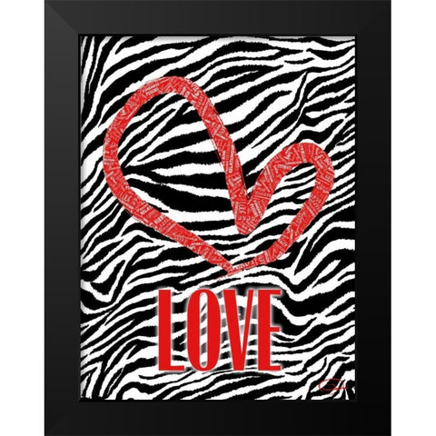 LOVE BR Black Modern Wood Framed Art Print by OnRei