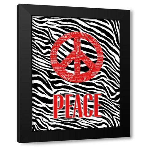 JUNGLE PEACE Black Modern Wood Framed Art Print with Double Matting by OnRei