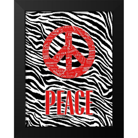 JUNGLE PEACE Black Modern Wood Framed Art Print by OnRei