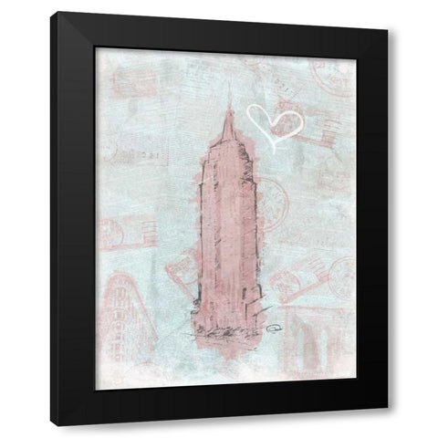 Empire Sketch Romantic Black Modern Wood Framed Art Print with Double Matting by OnRei