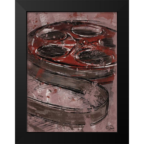 Cinema Red Black Modern Wood Framed Art Print by OnRei