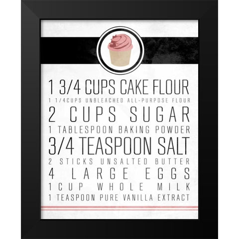 Cupcakes 2 Black Modern Wood Framed Art Print by OnRei