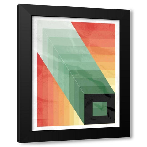 Square Black Modern Wood Framed Art Print with Double Matting by OnRei