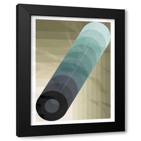 Circle Black Modern Wood Framed Art Print with Double Matting by OnRei