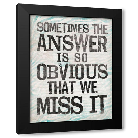 Answer1 Black Modern Wood Framed Art Print with Double Matting by OnRei