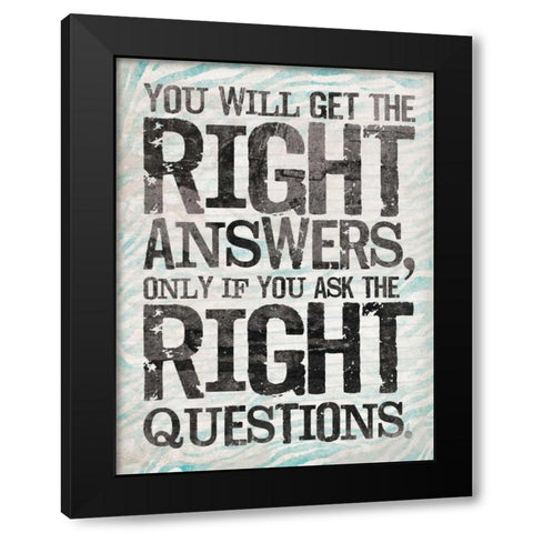 Answer 2 Black Modern Wood Framed Art Print with Double Matting by OnRei