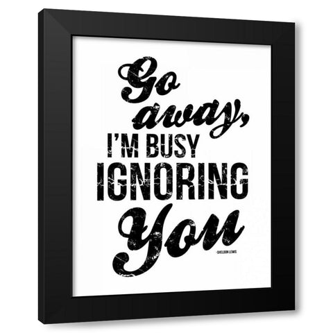 Ignoring Black Modern Wood Framed Art Print with Double Matting by OnRei