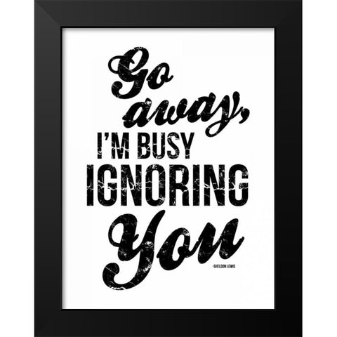 Ignoring Black Modern Wood Framed Art Print by OnRei