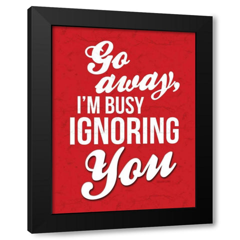 Ignoring RED Black Modern Wood Framed Art Print with Double Matting by OnRei