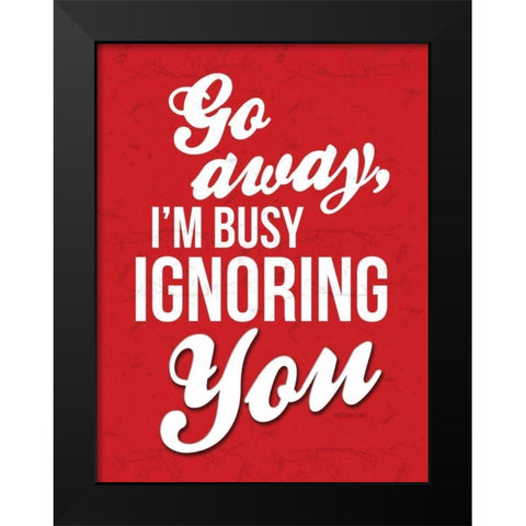 Ignoring RED Black Modern Wood Framed Art Print by OnRei