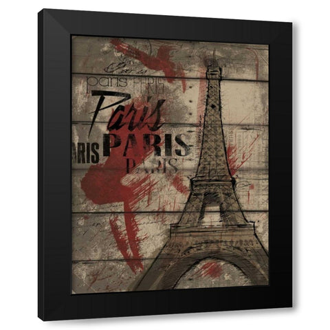 Natural Paris Black Modern Wood Framed Art Print with Double Matting by OnRei