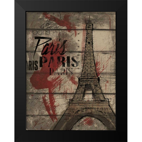 Natural Paris Black Modern Wood Framed Art Print by OnRei