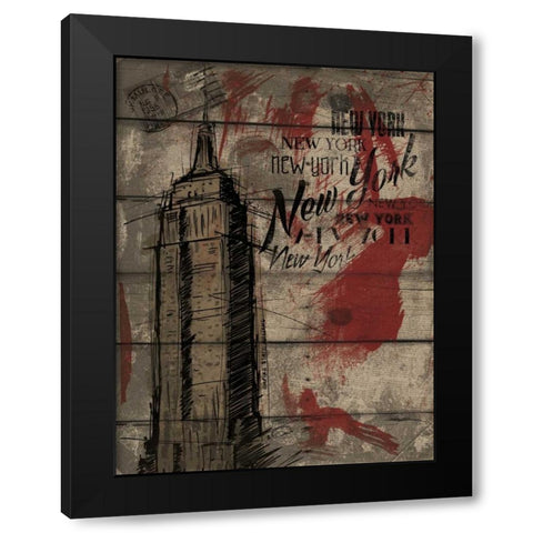 Natural New York 12B Black Modern Wood Framed Art Print with Double Matting by OnRei