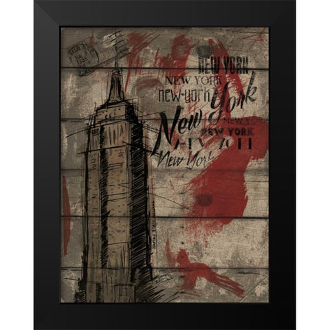 Natural New York 12B Black Modern Wood Framed Art Print by OnRei