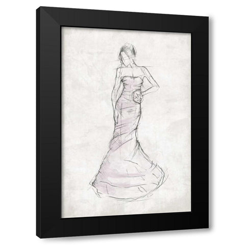 Fashion Dress Black Modern Wood Framed Art Print with Double Matting by OnRei