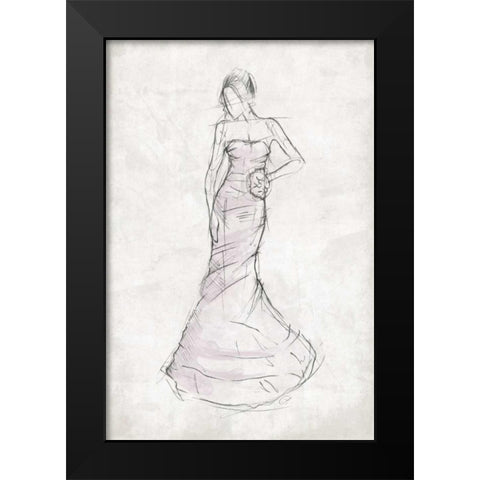 Fashion Dress Black Modern Wood Framed Art Print by OnRei