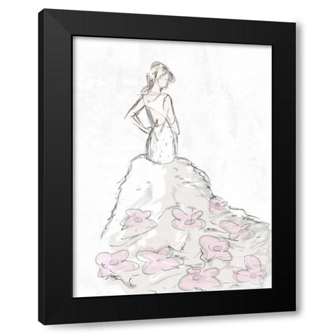 Fashion Flower Dress 2 Black Modern Wood Framed Art Print with Double Matting by OnRei