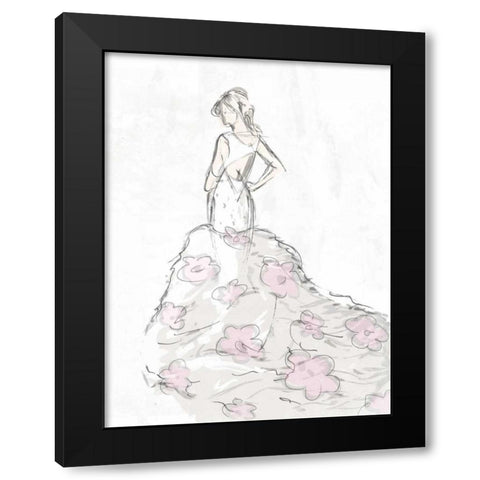 Fashion Flower Dress Black Modern Wood Framed Art Print with Double Matting by OnRei