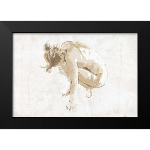 Nude Pose Mate Black Modern Wood Framed Art Print by OnRei