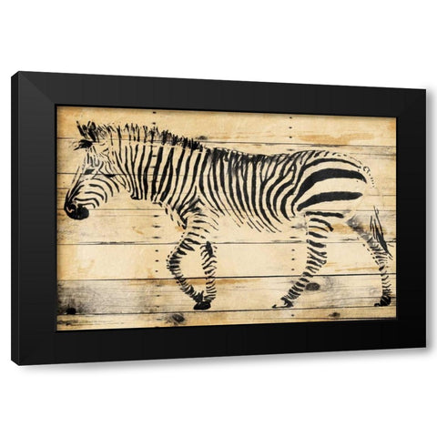 Zebra Wood Black Modern Wood Framed Art Print with Double Matting by OnRei