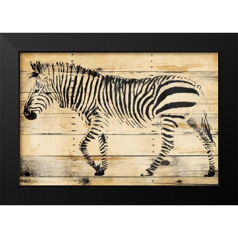 Zebra Wood Black Modern Wood Framed Art Print by OnRei