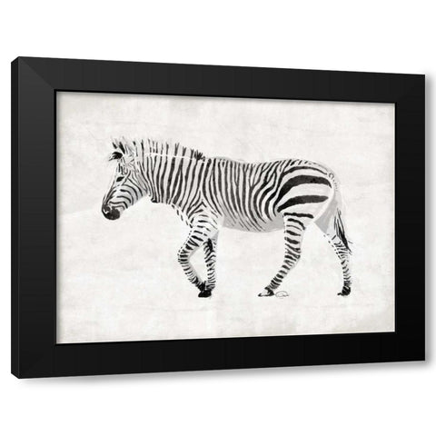 Zebra Black Modern Wood Framed Art Print with Double Matting by OnRei