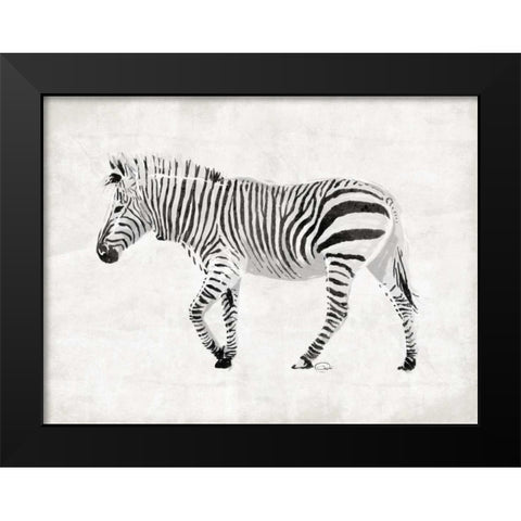 Zebra Black Modern Wood Framed Art Print by OnRei