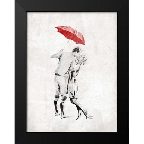 Romantic Love Black Modern Wood Framed Art Print by OnRei