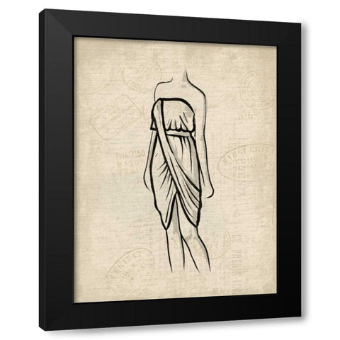 Canvas Dress 1 Black Modern Wood Framed Art Print with Double Matting by OnRei