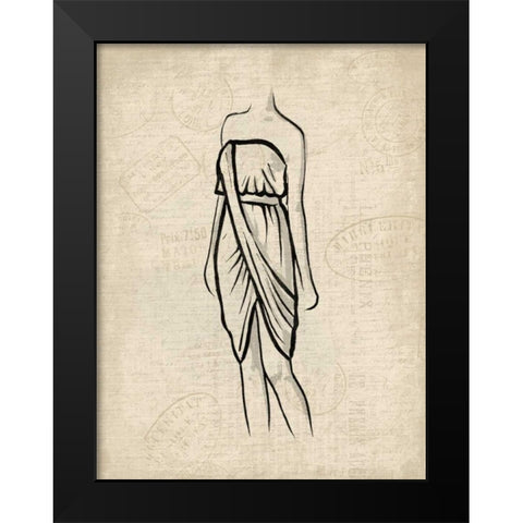 Canvas Dress 1 Black Modern Wood Framed Art Print by OnRei