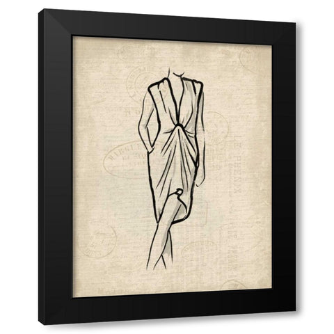 Canvas Dress 2 Black Modern Wood Framed Art Print with Double Matting by OnRei