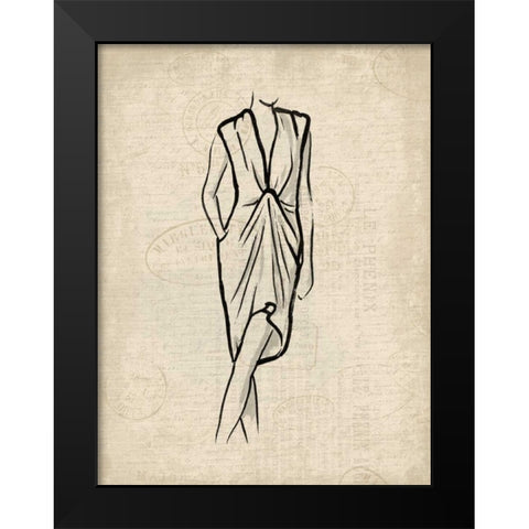 Canvas Dress 2 Black Modern Wood Framed Art Print by OnRei