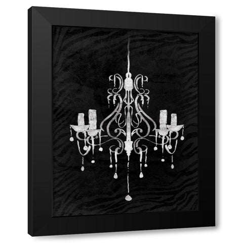 Black Chandelier 1 Black Modern Wood Framed Art Print with Double Matting by OnRei