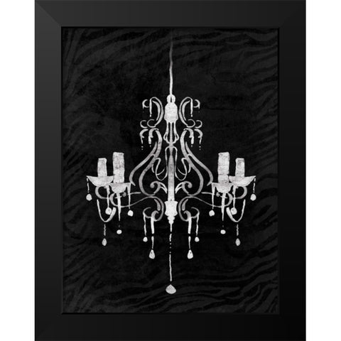 Black Chandelier 1 Black Modern Wood Framed Art Print by OnRei