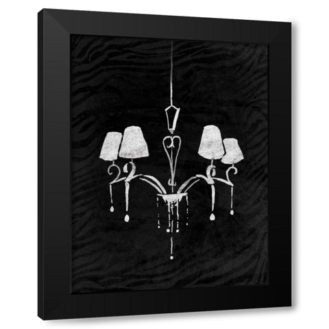 Black Chandelier 2 Black Modern Wood Framed Art Print with Double Matting by OnRei