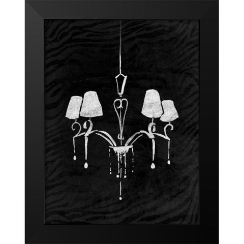 Black Chandelier 2 Black Modern Wood Framed Art Print by OnRei