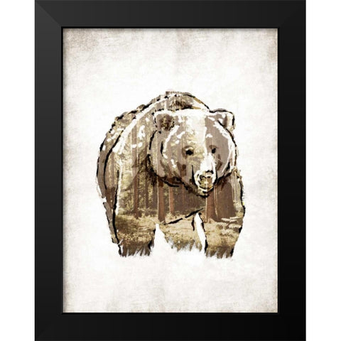 Butch in Woods Black Modern Wood Framed Art Print by OnRei