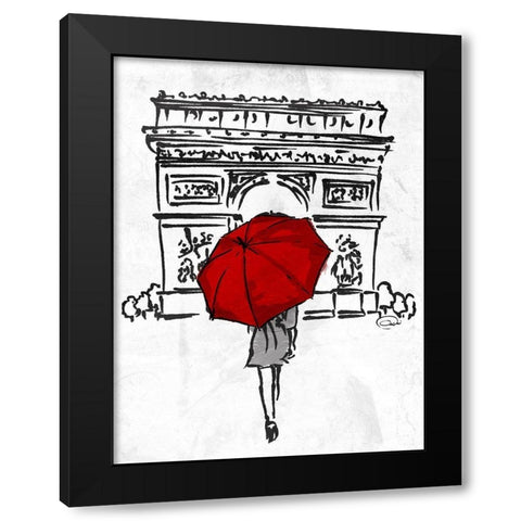 Walk away Black Modern Wood Framed Art Print with Double Matting by OnRei