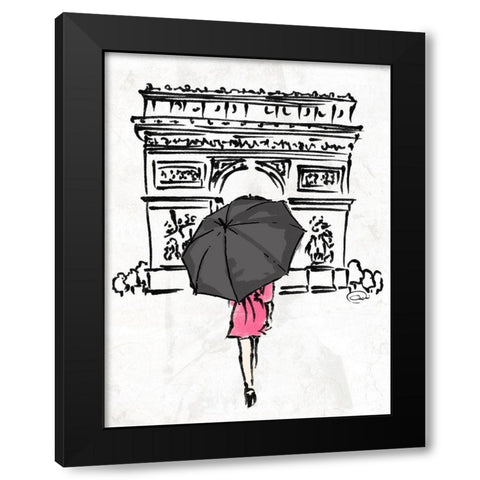 Inked walk away Black Modern Wood Framed Art Print by OnRei