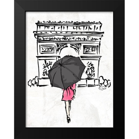 Inked walk away Black Modern Wood Framed Art Print by OnRei