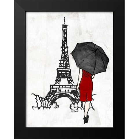 Inked Walk Away Mate Red Black Modern Wood Framed Art Print by OnRei