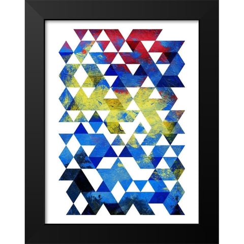 Pop Triangles Black Modern Wood Framed Art Print by OnRei