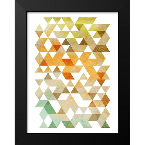 Soft Earth Triangles Black Modern Wood Framed Art Print by OnRei